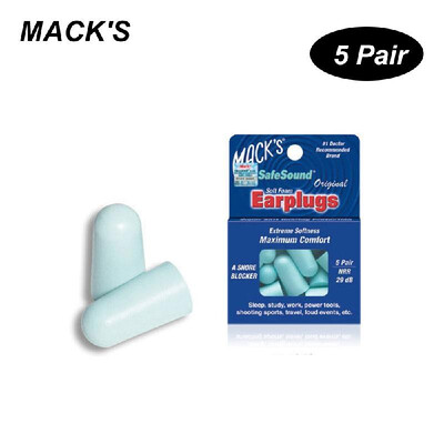 

MACKS 5 Pair Anti-noise Foam Earplugs Washable Professional Soundproof Ear Plugs for Sleeping Working Travelling Hearing Protecti