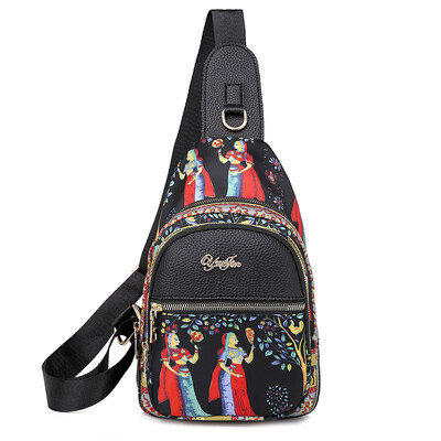 

National air-chest bag fashion single-shoulder single-shoulder high-capacity printing large-capacity printing cloth chest ba