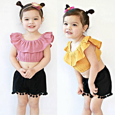 

Baby Girl Outfit Summer Clot hes Tank Top Vest Shorts Pants Set