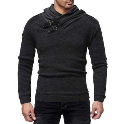 

Leif Nelson Mens Pullover Knitted Pullover Hoodie Shawl Collar Sweatshirt Long Sleeve Sweater Zipper Slim Fit LN1585