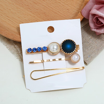 

Pearl Hair ClipPearl Hairpin Diamond Studded Clip Side Clip Two-piece Multi-color Drill Hairpin Headdress Accessories