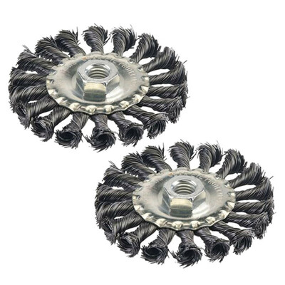 

2Pcs M14 100mm Knot Wire Wheel Cup Brush Set For Angle Grinder