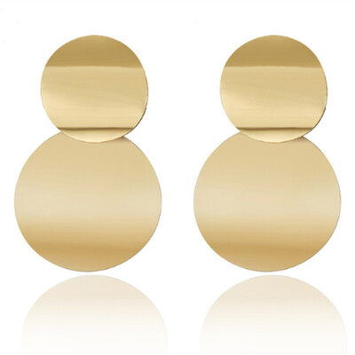 

New Exaggerated Punk Heavy Metal Earrings gold Color Drop Earring Geometric Statement Earrings For Women Jewelry