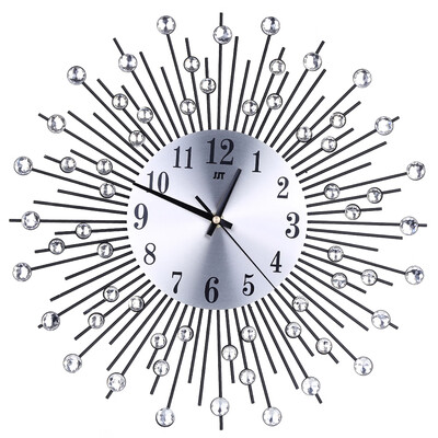 

Iron Art Inlaid Diamond Flower Living Room Silence Bedroom Metal Wall Clock
