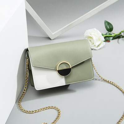 

New Coloured Chain Girls in Summer 2019 Korean Version Baitie Single Shoulder Slant Fashion Texture Square Bag