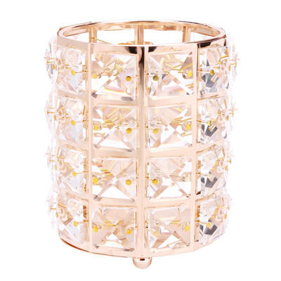 

European Glitter Metal Makeup Brush Storage Tube Cosmetic Crystal Organizer