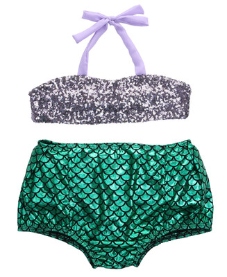 

Baby Girls Kids Mermaid Swimsuit Bikini Swimwear Swimming Tulle Dress Clothes UK