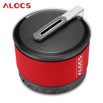 

ALOCS Outdoor Camping Stainless Steel Pot with Lid Bowl Cup Set for 1 - 2 Person