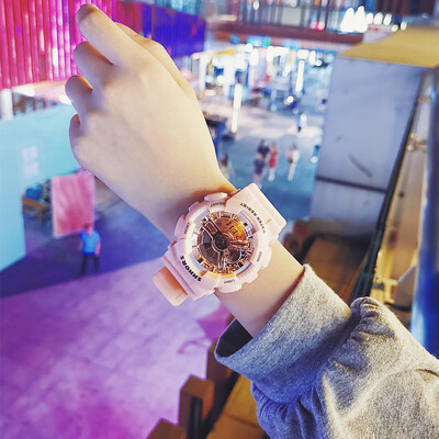 

Cherry blossom powder girl watches ins wind Korean students hand lamp waterproof luminous unicorn transparent when exposed to wate