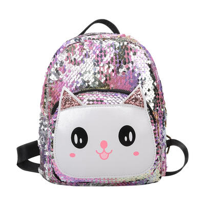 

Women Cat Sequins Backpacks Girls Bling Travel Shoulder Bags School Bags