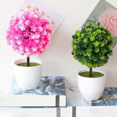

Artificial Simulation Bonsai Flower Ball Pot Fake Potted Plant Home Table Decor