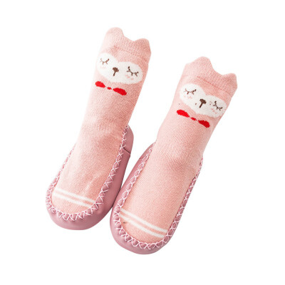 

Cotton Warm Children Cocks 0-2T Winter Spring Autumn Cartoon Baby Socks Newborn Baby Anti Slip Leather Sole Baby Floor Socks