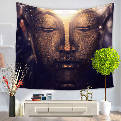 

60 50 inches Buddha Printed Tapestry Soft Polyester Wall Hanging Art Tapestry Home Living Room Bedroom Decor