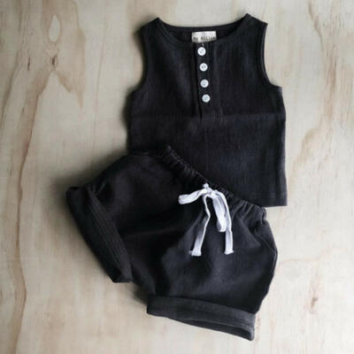 

UK Kids Baby Girl Boy Summer Clothes Vest TopsHarem Shorts Pants Outfit Sunsuit