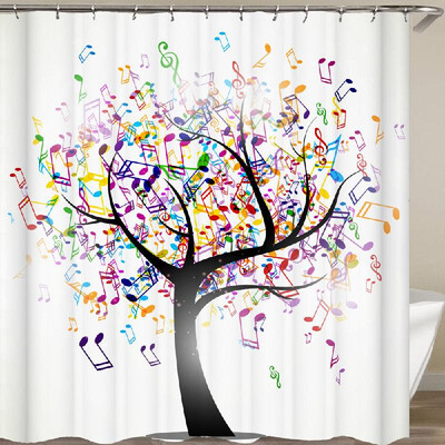 

Shower Curtain Flowers Trees Print Blackout Curtains Waterproof Mildew-proof Bathroom Curtain 71"x71"