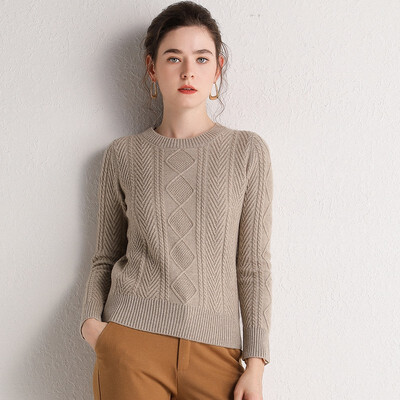 

Sweater 19 autumn winter new pure cashmere round neck short&simple foundation