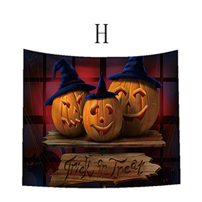 

Toponeto Castle Skull Ghosts Pumpkin Head Halloween Theme Tapestry