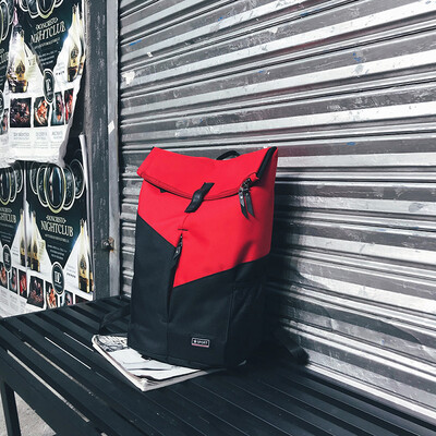 

Large capacity double shoulder bag male impingement college wind 2018 ulzzang street photo personality fashion schoolbag