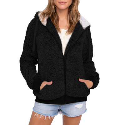 

Toponeto Women Plus Size Casual Pocket Hooded Parka Outwear Cardigan Sweater Coat