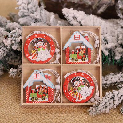 

Tailored 12PC Christmas Snowflakes Wooden Pendants Xmas Tree Ornaments Home Hanging Decor