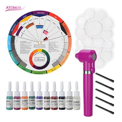 

〖Follure〗Professional Tattoo Nail Pigment 12 Color Wheel Paper Card Delivers Three