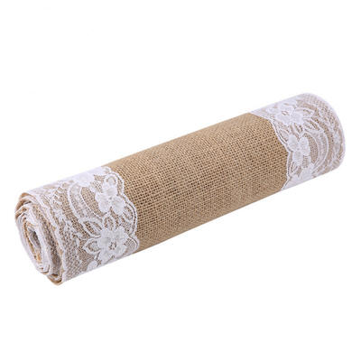 

Greensen Natural Burlap Gunny Lace Hessian Jute Tablecloth Home Wedding Decoration