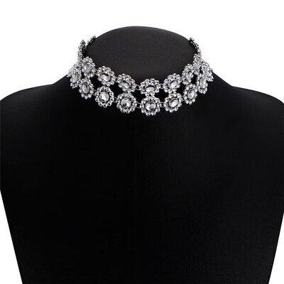 

2018 New Fashion 3 Layers Cubic Zirconia Flower Chokers Necklaces For Woman Necklace Silver Color Crystal Jewelry Gifts