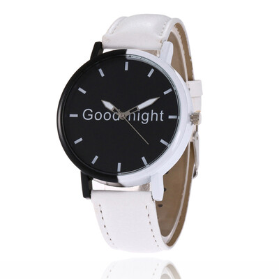 

Good Night Two-Color Patchwork Pattern Quartz Womens Watches Bayan Kol Saaty Fashion Montre Femme Acier Inoxydable Clock