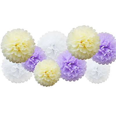 

〖Follure〗9pcs Tissue Paper Pompoms Flower Balls Fluffy Christmas Wedding Party Decoration