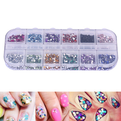 

3600pcs Nail Art Rhinestones Decoration 15mm Round Glitters With Hard Case