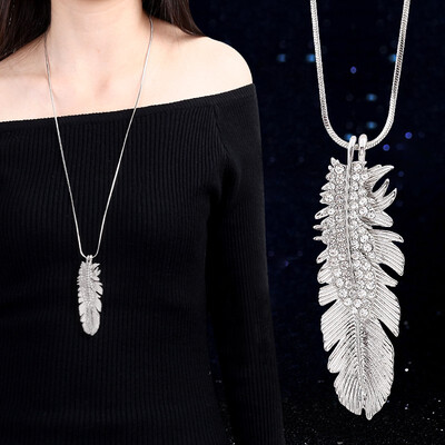 

Feather sweater chain long temperament pendant fashion necklace dress pendant popular jewelry
