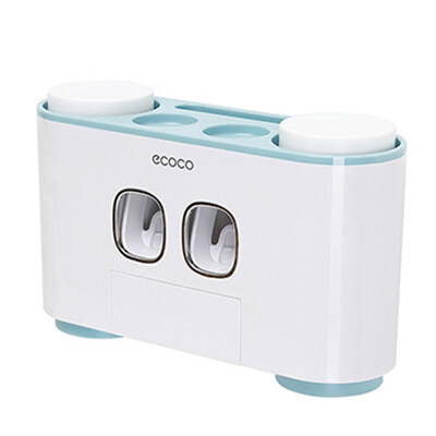 

Auto Squeezing Toothpaste Dispenser Toothbrush Holder Set Home Wall Mount Stand