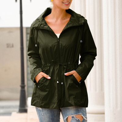 

Raincoat Waterproof Lightweight Rain Jacket Active Outdoor Hooded Women Large