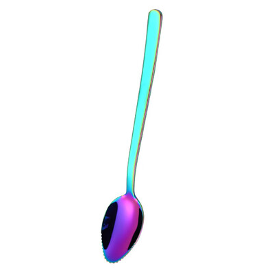 

Toponeto Colorful Handle Spoons Drink Tools Kitchen Gadget Fruit Food Scraping Aid BK