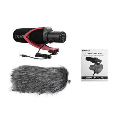 

CoMica CVM-V30 PRO Super-Cardioid Directional Condenser Video Microphone Interview Mic with Wind Muff 35mm Interface Professional