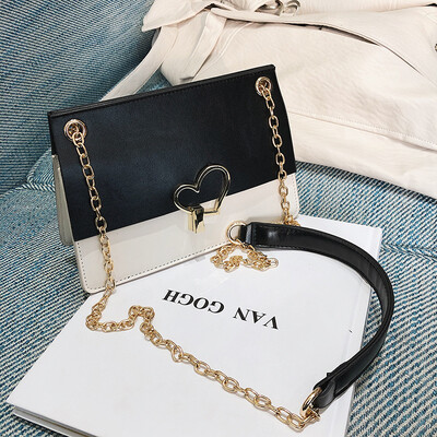 

Qiao Bani 2019 new Korean version of the fashion peach heart hit color wild small square bag trend wild single shoulder diagonal handbag