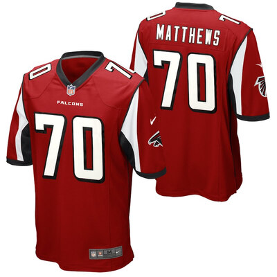 

Mens Football Jersey Atlanta Falcons Jake Matthews Red Game Jersey