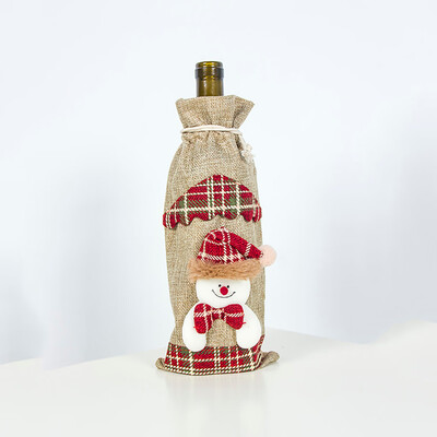 

Siaonvr Christmas Decorations Burlap Christmas Wine Bottle Wine Bag Christmas Dress Up