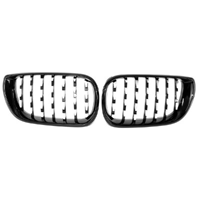 

New Semi-plating Front Dual Kidney Grill Grille Fit for BMW E46 3 Series 320i 325i 330xi 325xi 4 DOOR 4D 2002-2005 LCI Facelift Me