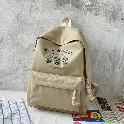 

Tailored Fashion Women Oxford Letter Color Capacity Student Backpack Travel Couple Bag