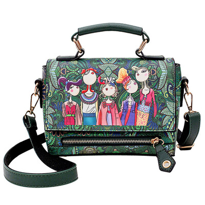 

Women Messenger Bags 3D Digital Printing PU Leather Shoulder Bag Female Tote Handbags Forest Series Small Bags