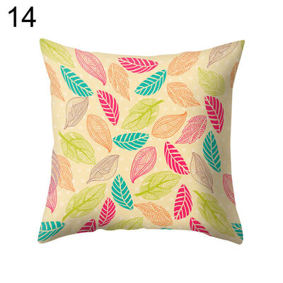 

Stripe Flower Leaf Square Pillow Case Cushion Cover Sofa Bed Car Office Decor