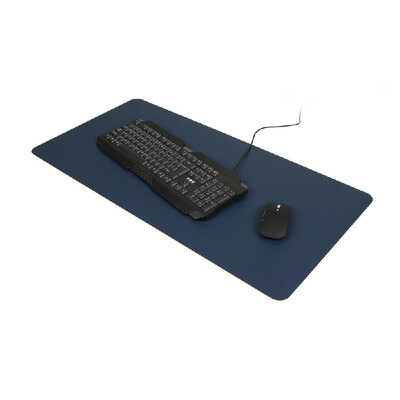 

BUBM PU Leather Protector Pad Mouse Pad Mat Desk Writing Mat Waterproof Anti-oil for Office&Home Sapphire&Yellow