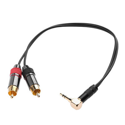 

RCA Cable 90 Degree 35mm Male to 2RCA Male Audio Stereo Y Splitter Cable
