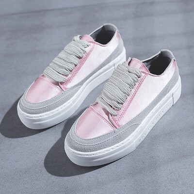 

Shoes women2018 spring casual skate shoes womens platform Korean-style round-head single-layer shoes