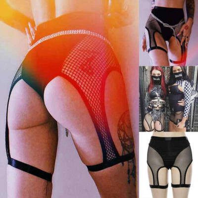 

Womens Mesh Shorts Briefs Panties Knickers Suspenders Lingerie Garter Underwear