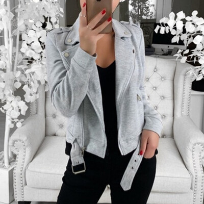 

New Fashion Casual Long Sleeve Coat Lapel Zipper Jacket Coat