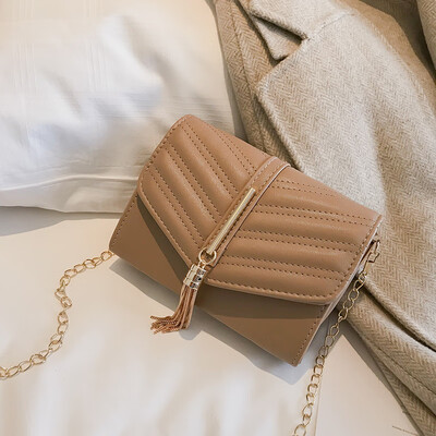 

Black fringed chain bag European&American fashion small square bag 2018 new autumn&winter womens bag shoulder bag diagonal bag female