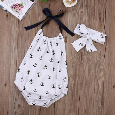 

Newborn Kids Infant Baby Girl Romper Jumpsuit Bodysuit Clothes Outfit Headband