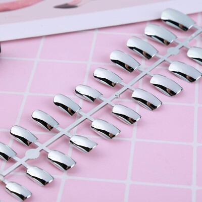 

24pcspack Short Flat-headed Fake Nails Plastic False Nail Art Nail Tips